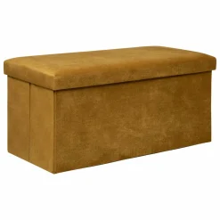 ATMOSPHERA Pouf de rangement double Lilou Jaune moutarde Best