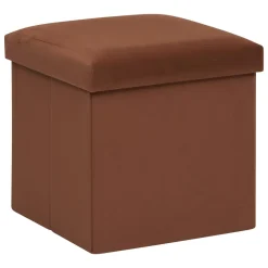 ATMOSPHERA Pouf pliable simple velours ( 38 x 38 cm) Tess Ambre New
