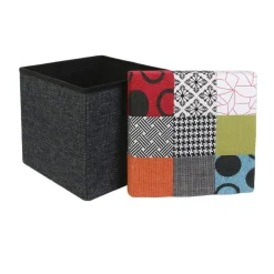 THE HOME DECO FACTORY Pouf pliant Patchwork Multicolore Online