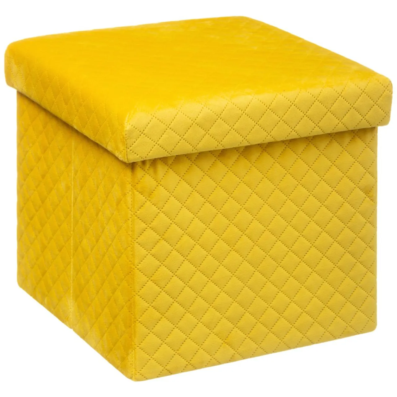 ATMOSPHERA Pouf pliant Velours Jack Jaune New