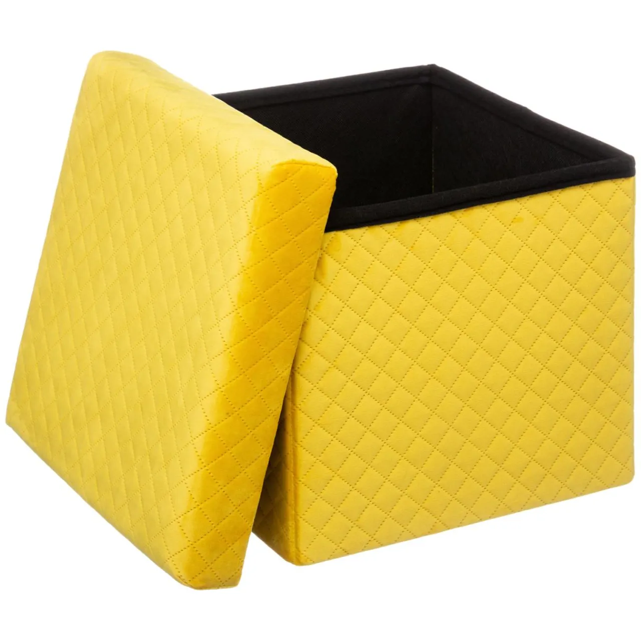 ATMOSPHERA Pouf pliant Velours Jack Jaune New