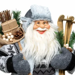 Feeric Lights & Christmas Père Noël déco Traditionnel (H60 cm) Arnold Gris Hot
