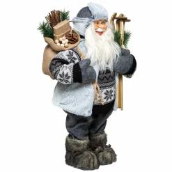 Feeric Lights & Christmas Père Noël déco traditionnel (H120 cm) Arnold Gris Best