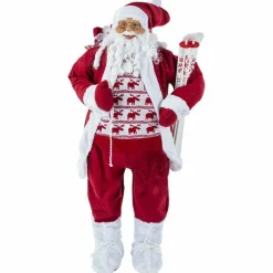 Feeric Lights & Christmas Père Noël déco Traditionnel (H123 cm) Donatien Rouge New