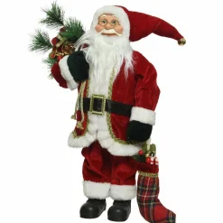 KAEMINGK Père Noël déco Traditionnel (H45 cm) Santa Claus Rouge Discount