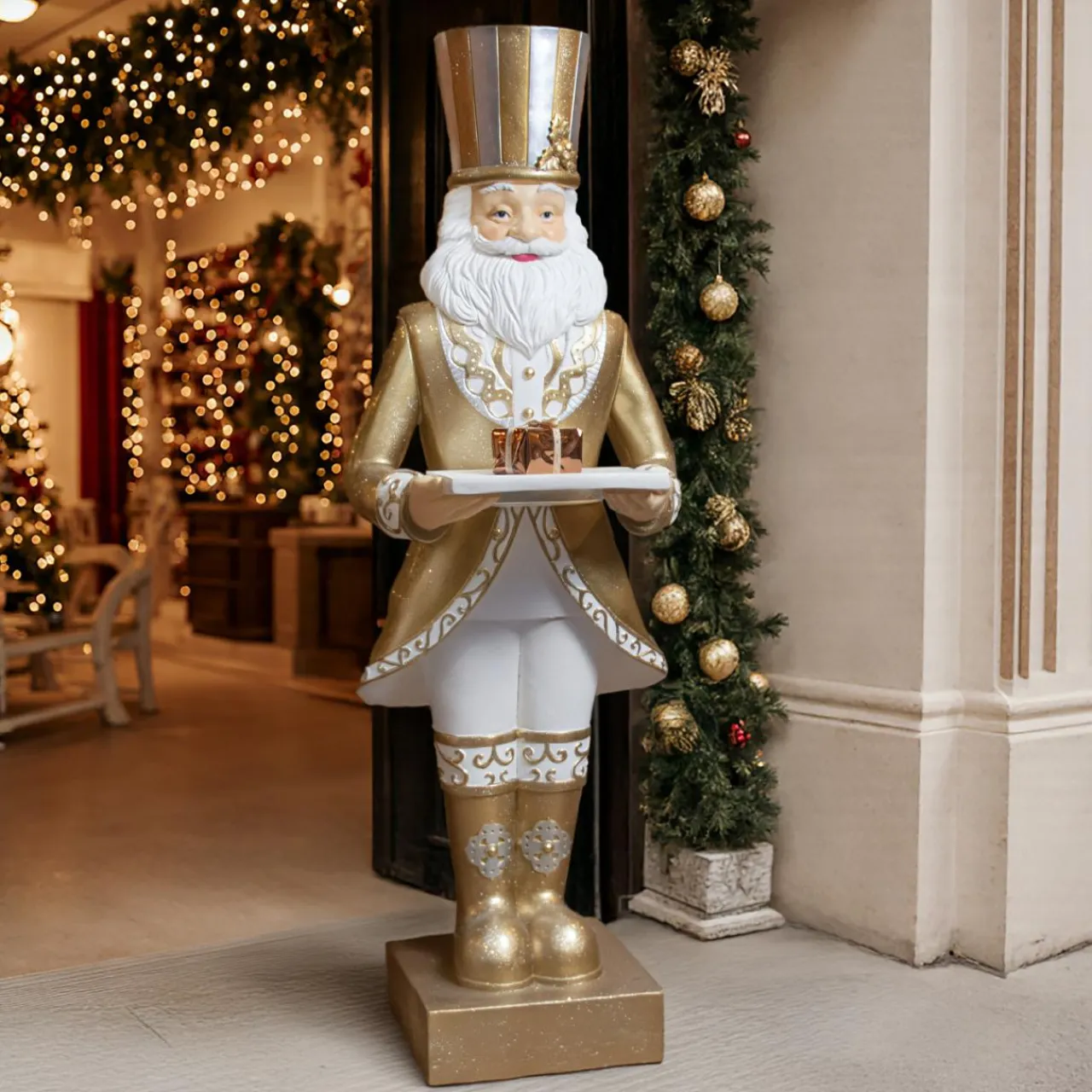 EMINZA Père Noël Géant (H175 cm) Gabriel costumé Or Hot
