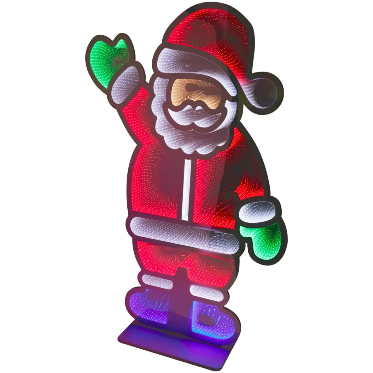 KOOPMAN Père Noël lumineux Géant 1083 LED (H180 cm) Infinity Multicolore Clearance