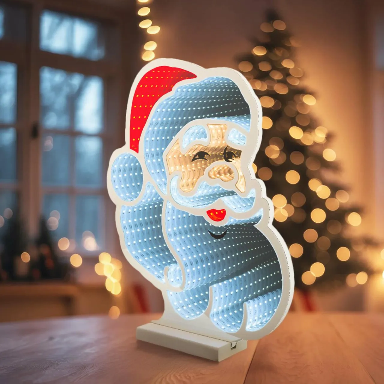 KAEMINGK Père Noël lumineux 192 LED (H30 cm) Infinity Blanc froid/ Multicolore Hot