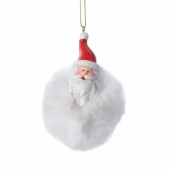 KAEMINGK Père Noël à suspendre (H8 cm) Doudou Blanc Discount
