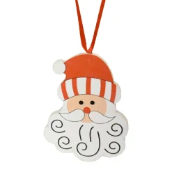 CHRISTMAS DREAM Père Noël à suspendre (H7 cm) Jolie moustache et blanc Rouge Hot