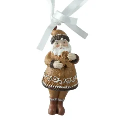 KAEMINGK Père Noël à suspendre (H9 cm) Klaus en Pain dépices Marron Sale