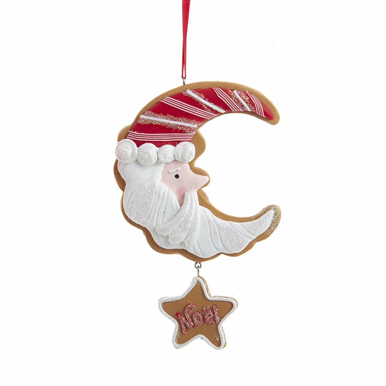 CHRISTMAS INSPIRATIONS Père Noël à suspendre (H13 cm) Père-Noël Lune Blanc New