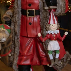 EMINZA Père Noël traditionnel Géant (H166 cm) Klaus et les cadeaux Rouge New