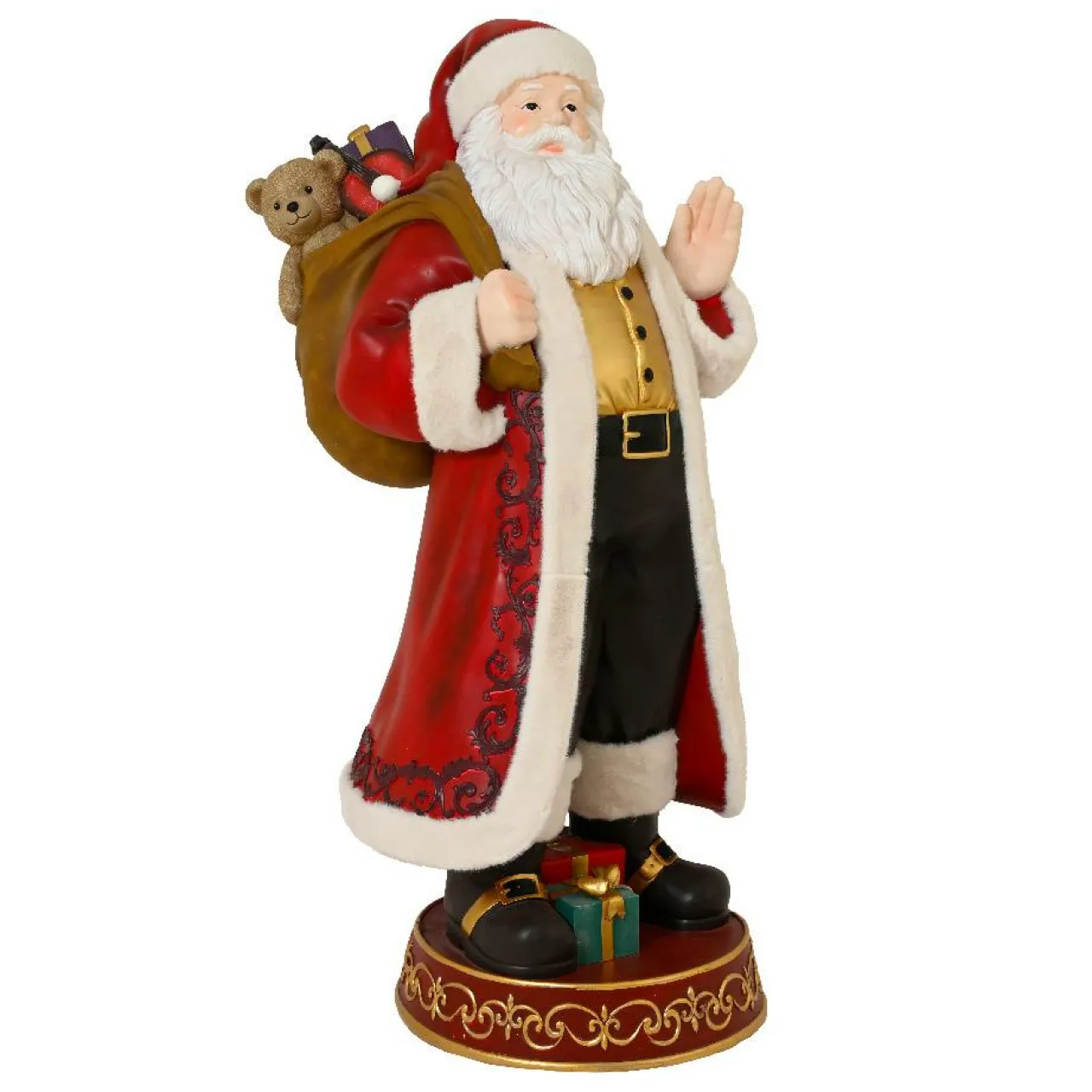 EMINZA Père Noël traditionnel Géant (H170 cm) Tournée de cadeaux Rouge Outlet