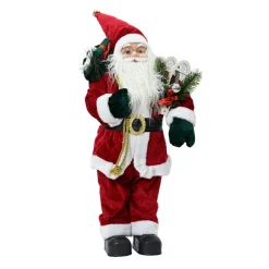 KAEMINGK Père Noël traditionnel (H45 cm) Emile en raquette Rouge Clearance