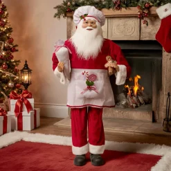 JJA Père Noël traditionnel (H120 cm) Gautier le cuisinier Rouge Sale