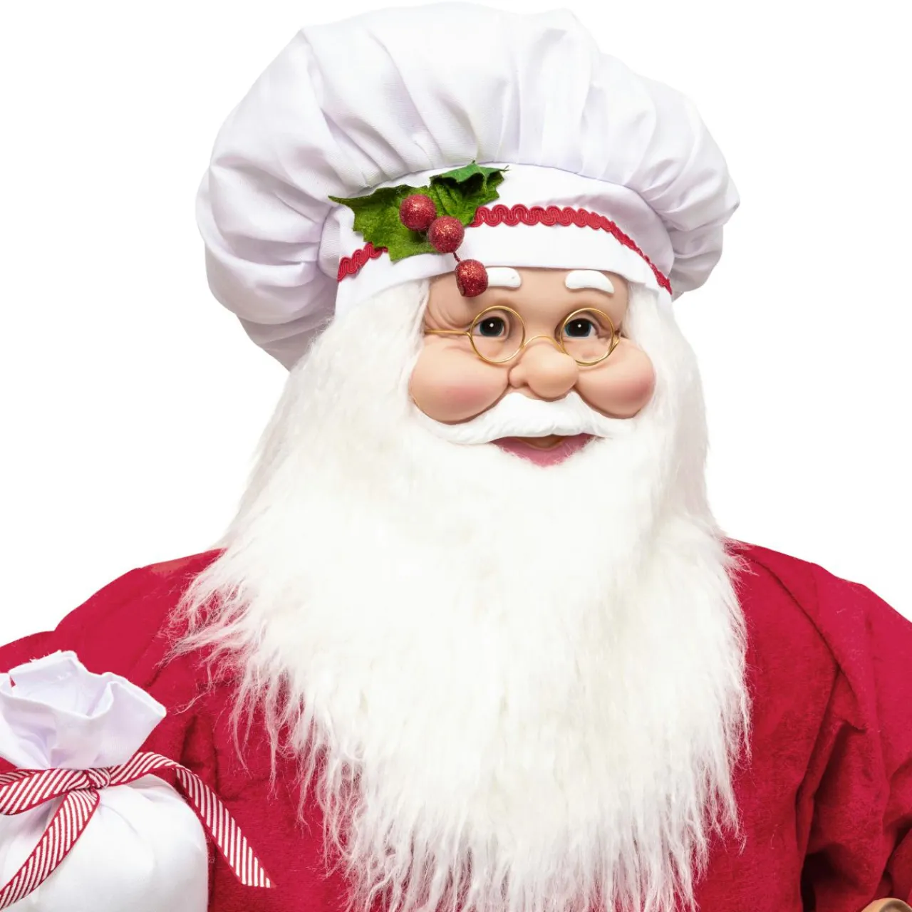 JJA Père Noël traditionnel (H120 cm) Gautier le cuisinier Rouge Sale