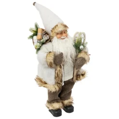 FEERIC LIGHTS Père Noël traditionnel (H45 cm) Léon en raquette Blanc Sale