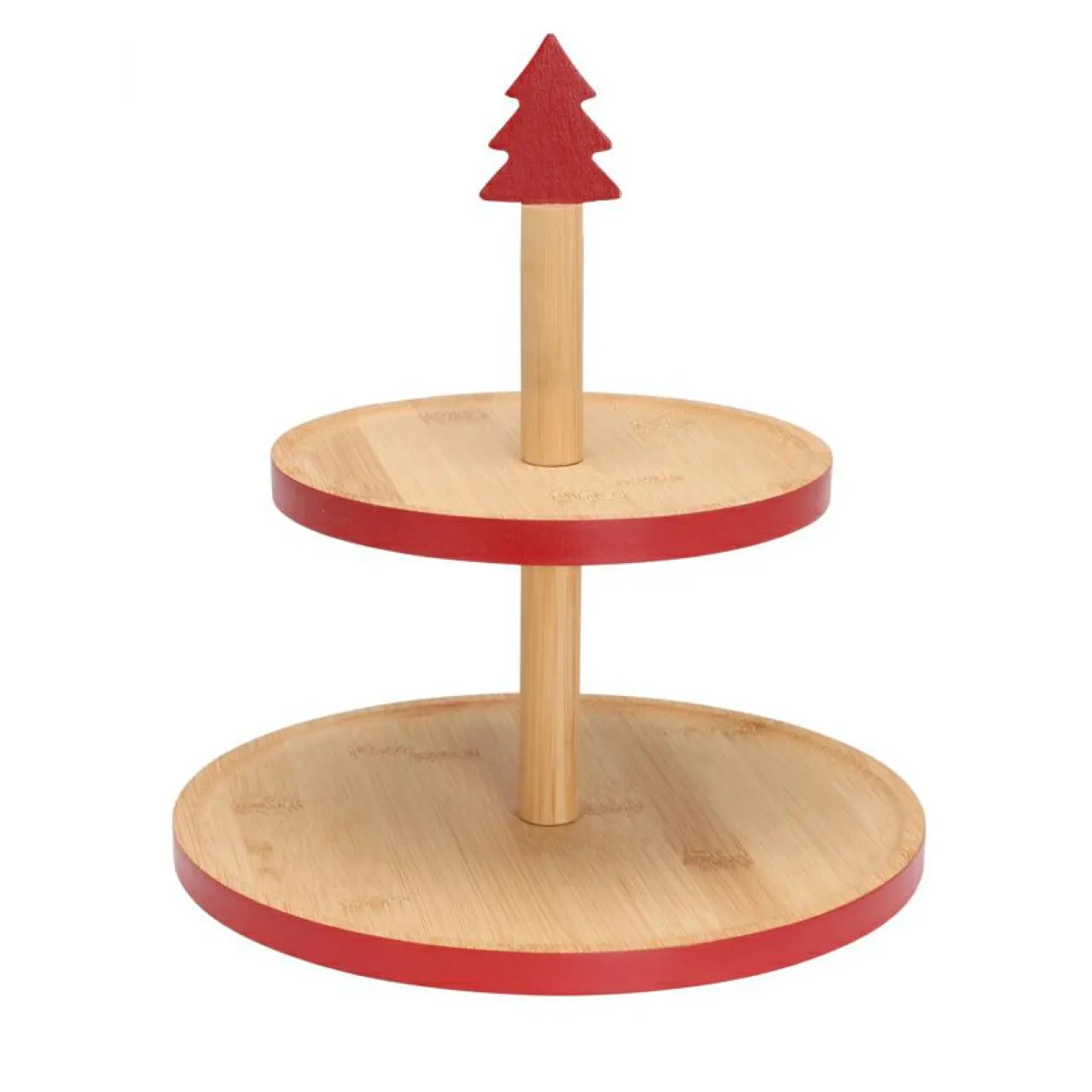 KOOPMAN Présentoir à gâteaux (H26 cm) Les Alpes Rouge Naturel Outlet