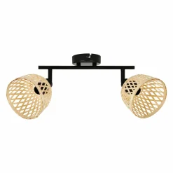 OSTARIA Rampe de spot 2 abat-jours (L38 cm) Hanoi beige Naturel