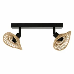 OSTARIA Rampe de spot 2 abat-jours (L32 cm) Ozana et beige Noir Online