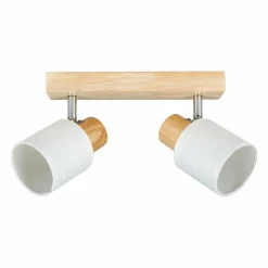 OSTARIA Rampe de spot 2 abat-jours (L37,5 cm) Tissu he Blanc Best