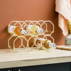 EMINZA Range-bouteilles métal pliable (H22 cm) Elio Or Discount