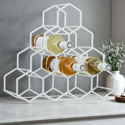 EMINZA Range-bouteilles métal pyramide (H38 cm) Malo Blanc Clearance
