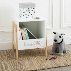 ATMOSPHERA Rangement enfant casier bois (H40 cm) Ecriture Blanc Discount