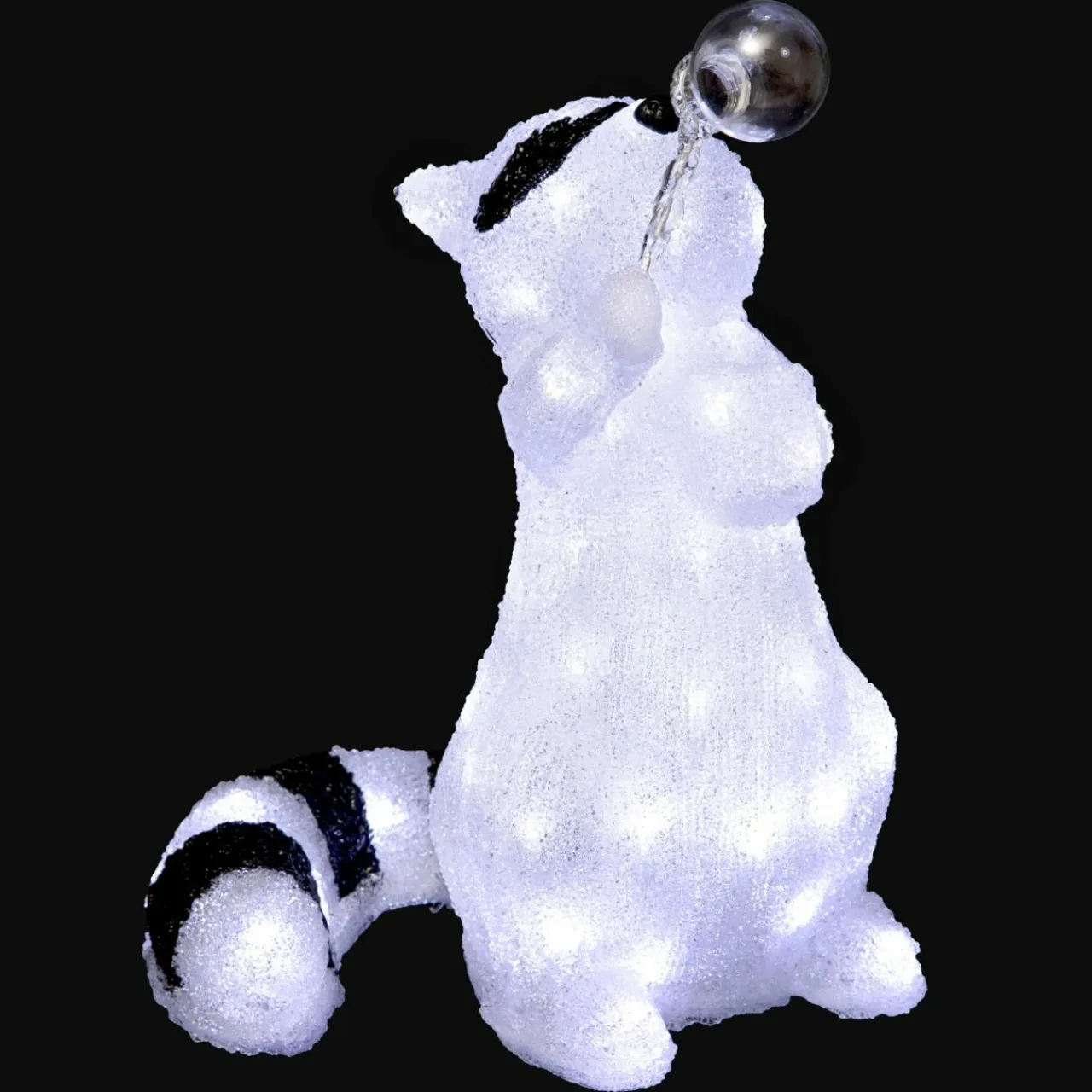 Feeric Lights & Christmas Raton laveur lumineux 60 LED (H40 cm) Marcel Blanc froid New