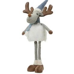 KAEMINGK Renne de Noël debout (H56 cm) Stan et fourrure blanche Gris Outlet
