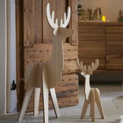 KAEMINGK Renne de Noël en bois (H48 cm) Esprit scandinave Naturel Online