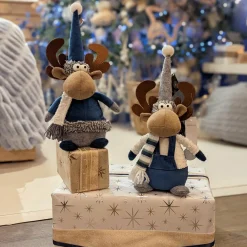 KAEMINGK Renne de Noël (H30 cm) Gaby en Bleu Clearance