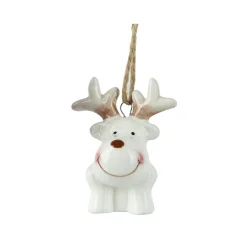 KAEMINGK Renne de Noël à suspendre (H6 cm) Dolomite Blanc