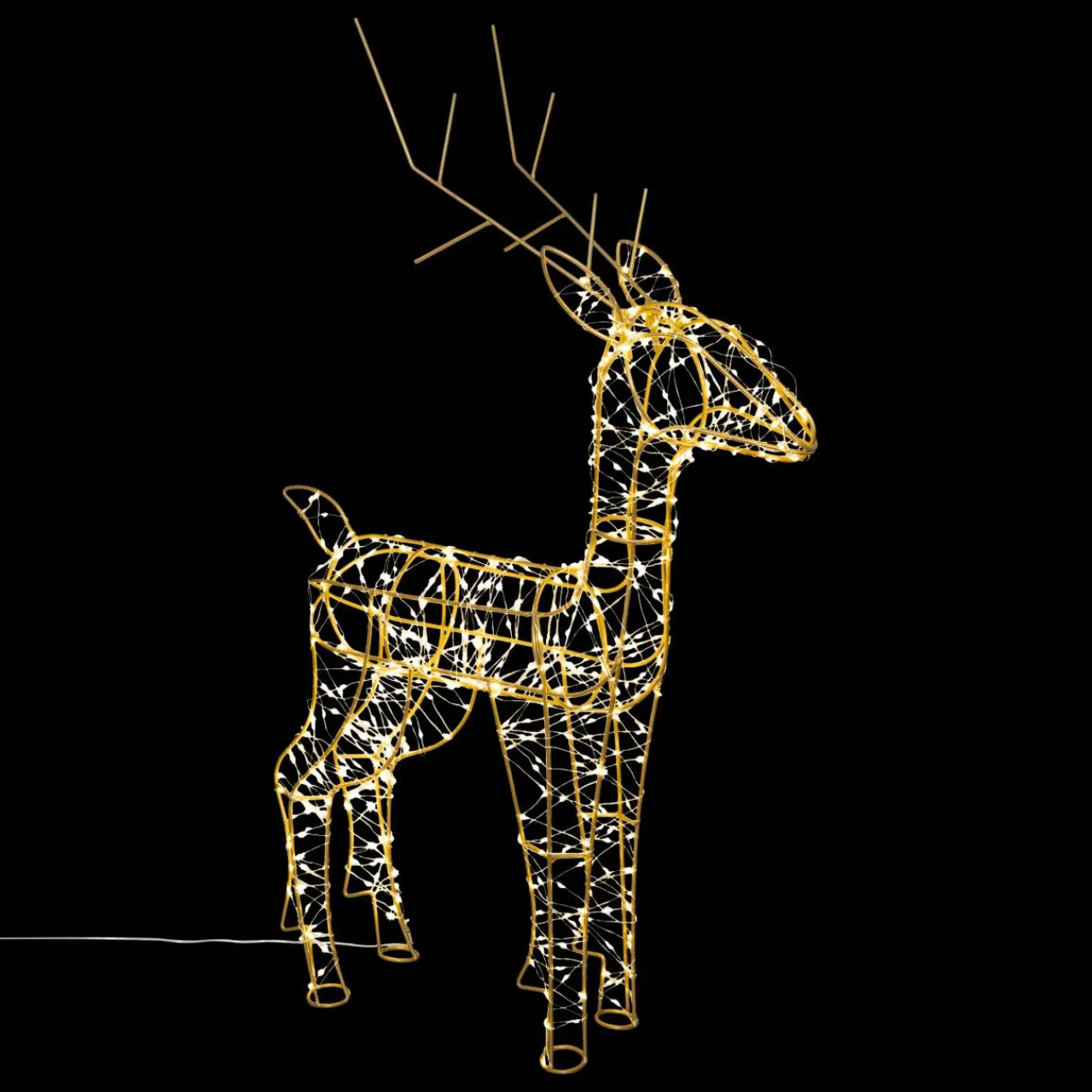FEERIC LIGHTS Renne lumineux 600 LED (H75 cm) Pégase Or Blanc froid Discount