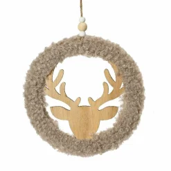 KAEMINGK Renne à suspendre (H19 cm) Couronne Marron