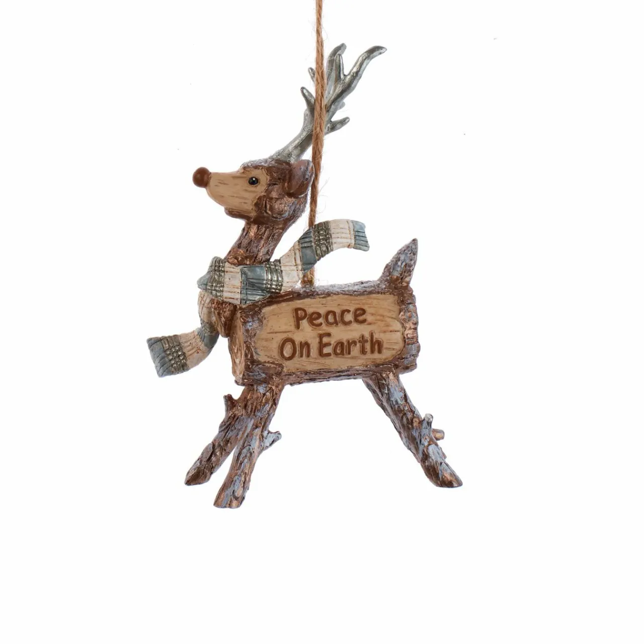 CHRISTMAS INSPIRATIONS Renne à suspendre (H13 cm) Peace Marron Clearance