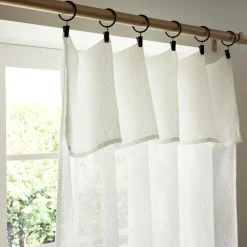 EMINZA Rideau ajustable bouclette (140 x max 300 cm) Eliott Ivoire Hot