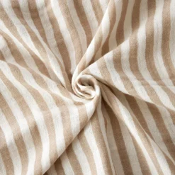 EMINZA Rideau ajustable gaze de coton (140 x 180 cm) Gaïa rayures Ficelle Rayure Ficelle Sale