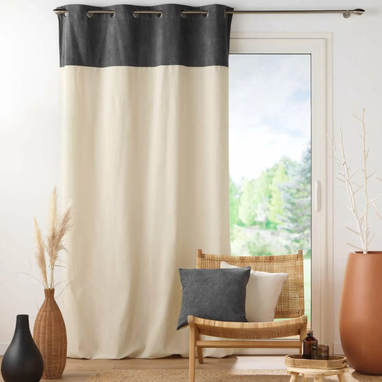 DOUCEUR D'INTERIEUR Rideau bouclette (140 x 240 cm) Tessa Gris Anthracite Online