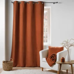 douceur d'intu017drieur Rideau bouclette (140 x 240 cm) Wooly Terracotta Hot