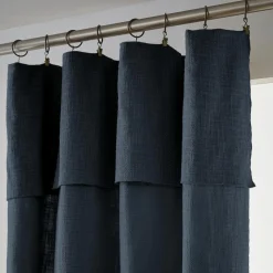 L'EFFET PAPILLON Rideau coton ajustable (140 x max 270 cm) Sixtine Bleu nuit Hot