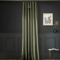 L'EFFET PAPILLON Rideau coton ajustable (140 x max 270 cm) Sixtine Vert romarin Best