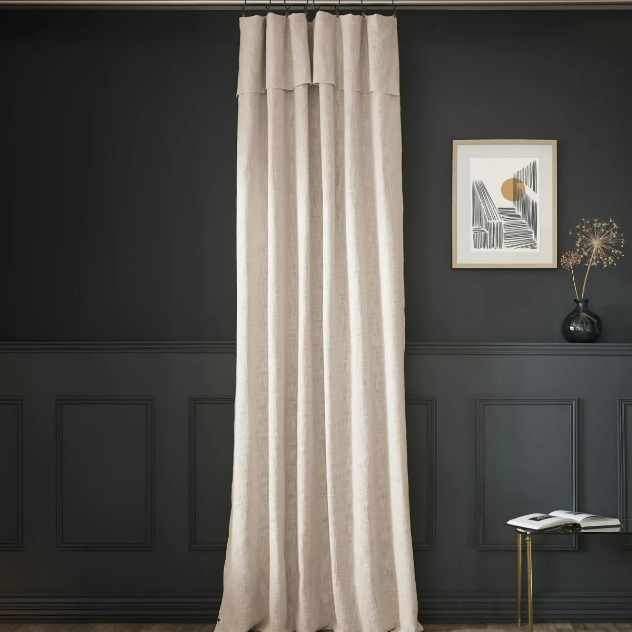L'EFFET PAPILLON Rideau coton ajustable (140 x max 270 cm) Sixtine Beige Online