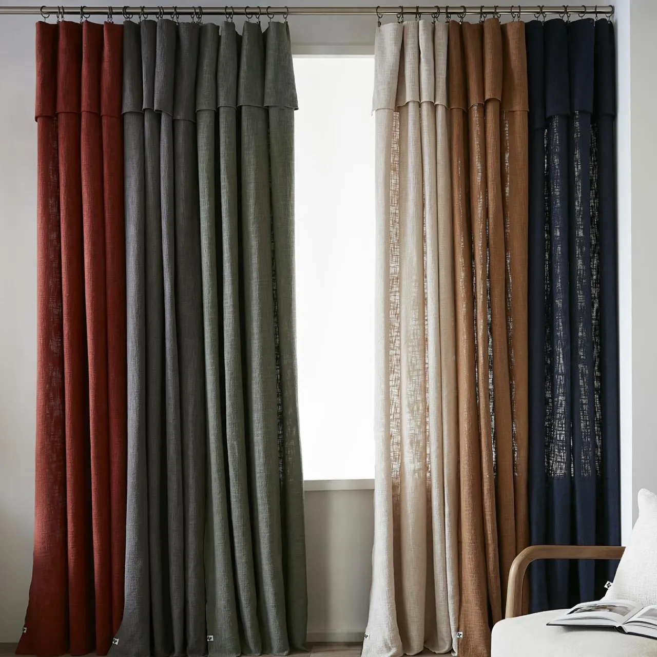 L'EFFET PAPILLON Rideau coton ajustable (140 x max 270 cm) Sixtine Beige Online