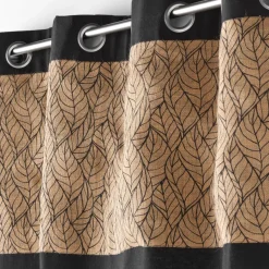EMINZA Rideau coton et jute (140 x 240 cm) Nama Noir Outlet