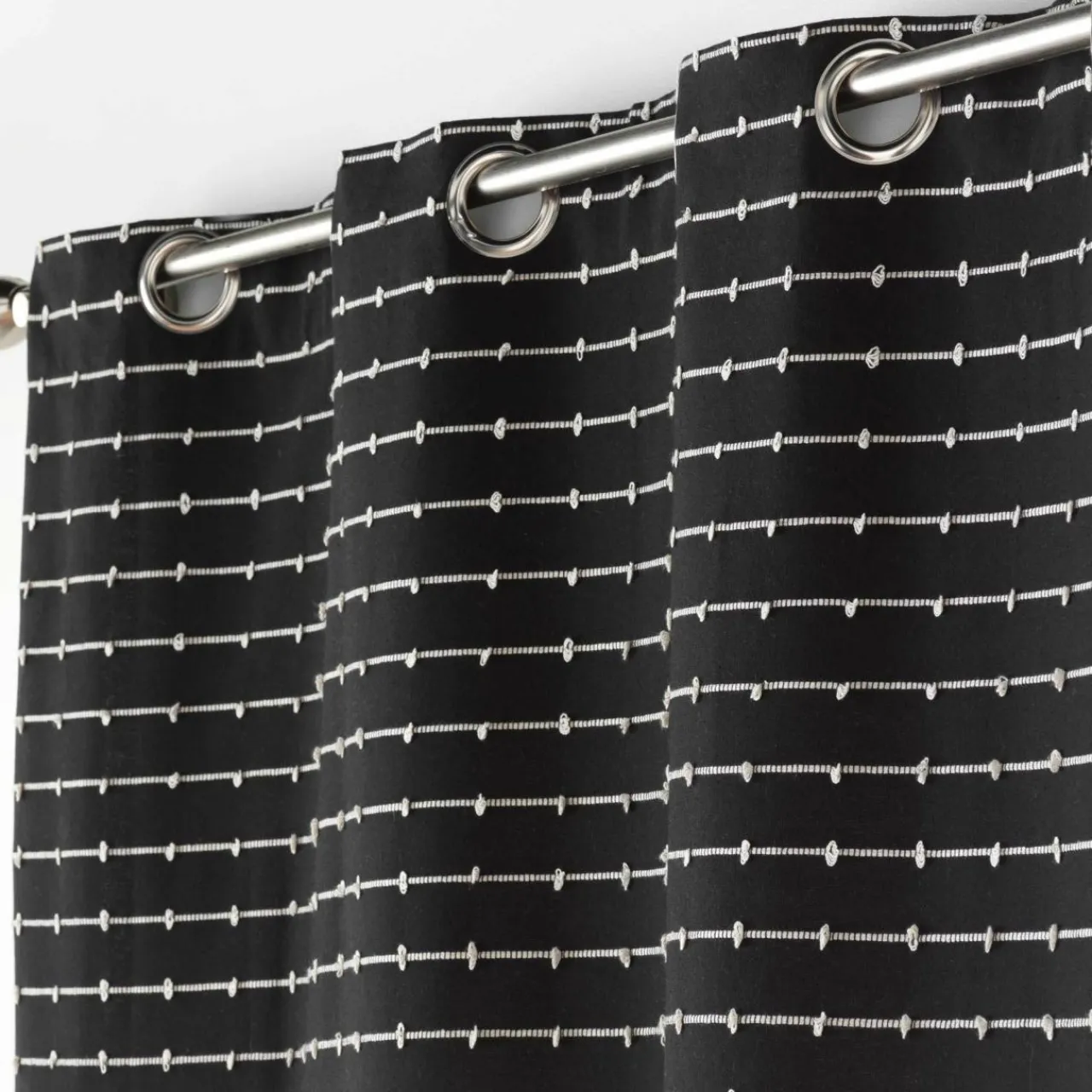 DOUCEUR D'INTERIEUR Rideau coton recyclé (140 x 240 cm) Linechic Noir