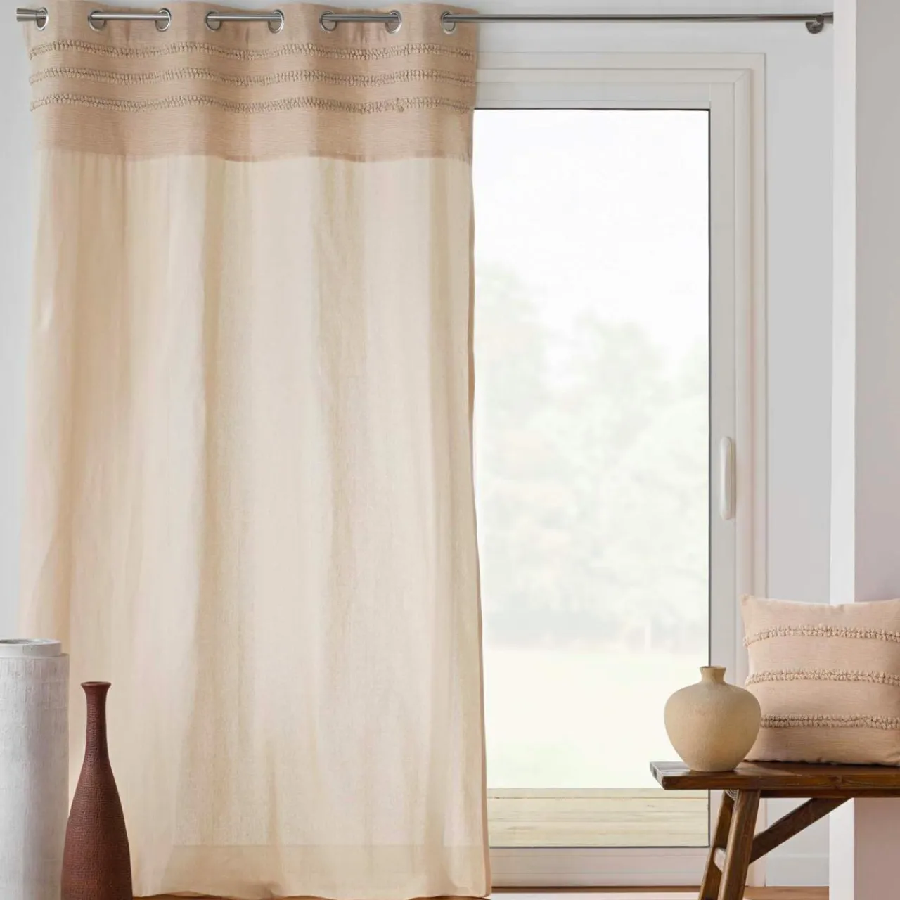 douceur d'intu017drieur Rideau coton tufté (140 x 240 cm) Hilary Beige Hot