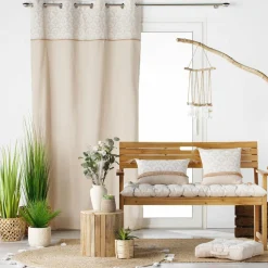 DOUCEUR D'INTERIEUR Rideau coton (140 x 240 cm) Bahina Beige Hot