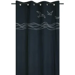 STOF Rideau coton (140 x 260 cm) Bordemer Bleu marine Sale